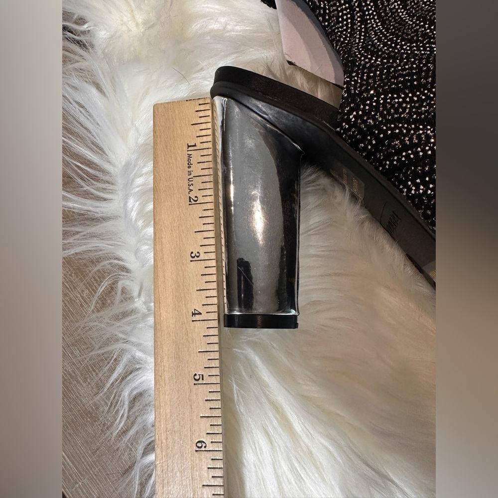 New: Bamboo Bling peep toe block heel boots - Picture 8 of 11
